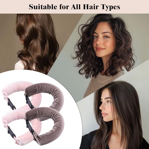 Heatless Hair Curler Set – 4PCS Velvet Overnight Blowout Rods for Heatless Curls, Jumbo Flexible Curling Rods to Sleep In, No Heat Curling Tools for Natural Waves and Curls