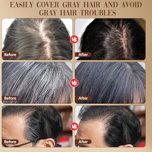 2 in 1 Hair Color Stick, Waterproof and Sweat-Proof Hair Dye Stick, Portable Color Touch-Up Hair Sticks With Comb, Cover Gray Hair Color Correction Sticks for Unisex (03# Chestnut Brown)