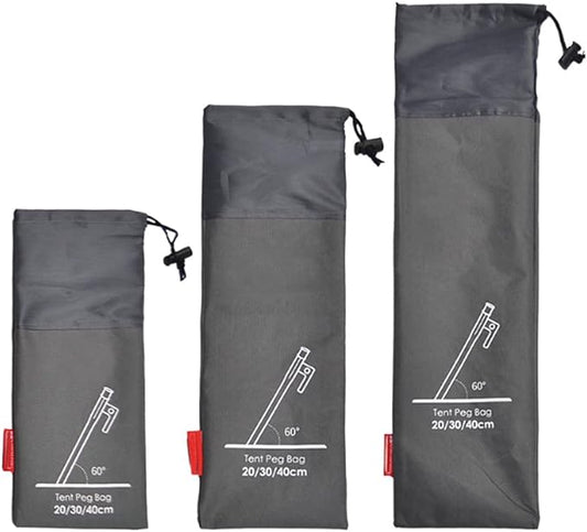 3PCS Camping Tent Stakes Sleeve Tent peg Storage Bag Camp Accesorries Bag(L, M, S)