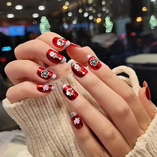 1 Pack of 50pcs 3D Nail Charms for Acrylic Nails with Art Nail Gems and Rhinestones (#1-Gold Tone)