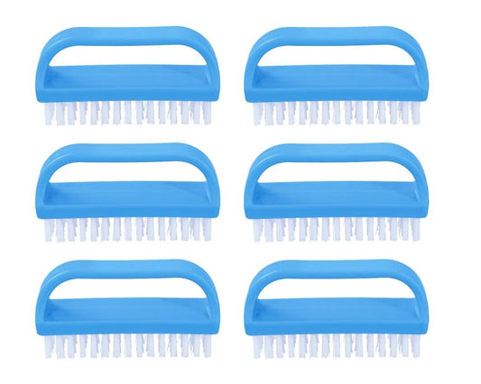 Superio Nail Brush Cleaner with Handle (6 Pack) Durable Scrub Brush to Clean Toes and Fingernails, All Purpose Hand Scrubber Cleaning Brush - Stiff Bristles, Easy to Use (6-Pack)