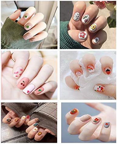 18 Sheets Nail Stickers for Women and Little Girls Nail Art Decoration - Self-Adhesive DIY Nail Decals Set Including Hearts Fruits Flowers Leaves Animals Rainbow Nail Art Stickers for Woman Kids