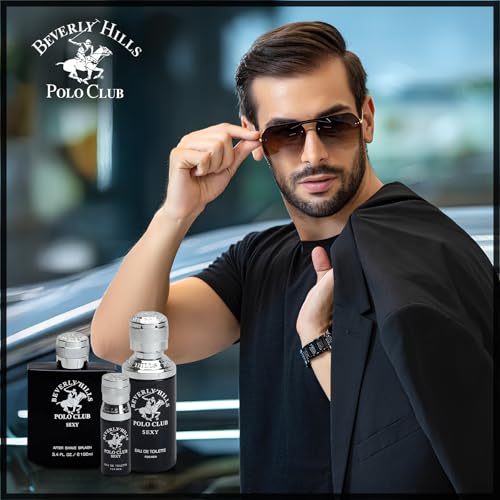 Beverly Hills Polo Club Men's 3 Piece Cologne Gift Set in Collectable Tin Eau De Toilettes After Shave BHPC (Sexy)