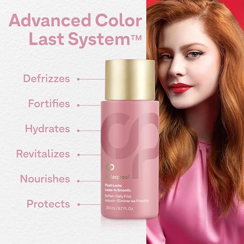 ColorProof Evolved Color Care Plush Locks Leave-in Smooth, Anti- Frizz Smoothing Lotion, Protects & Reduces Blow Dry Time, Controls Frizz & Adds Shine, Sulfate-Free, Vegan, 6.7fl oz