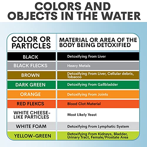 Ionic Foot Bath Detox Machine for Home Use - Free Regain Health & Vitality Booklet & Brochure - 2 Arrays, 20 Basin Liners, Detox Sea Salt, Basin 12QT