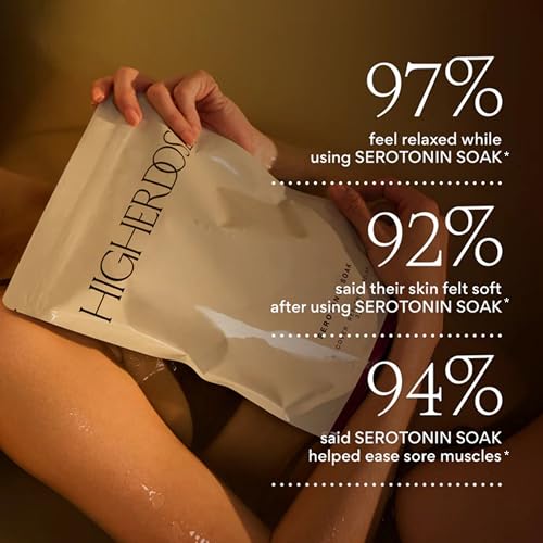 HigherDOSE Serotonin SOAK - Potent Magnesium Flakes with Stress Relief Essential Oils & Apple Cider Vinegar - Relaxing Bath Salts to Maintain Serotonin Levels and Muscle & Nerve Relief (32 Ounce)