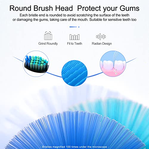 10 Pack Electric Toothbrush Replacement Heads Compatible with Fairywill,Toothbrush Heads Compatible with FW-507/508/551/515/917/959/2011,FW-D1/D3/D7/D8,Medium