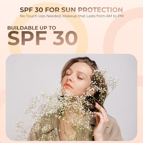 16pc STARTER KIT with 10 BRUSHES SET (WARM) Mineral Makeup Bare Face Loose Powder Includes Matte Foundation, Veil Primer, Blush, Bronzer, Translucent Finishing Setting Powder SPF 30 Travel Size