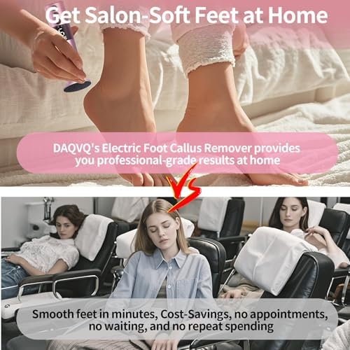 2 in 1 Electric Foot Callus Remover, USB Rechargeable Electric Foot File Grinder with 80/120 Grit Sandpaper Discs and Digital Display, Wireless Aluminum Pedicure Tools for Feet,Nail Care,Dead Skin