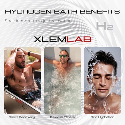 H2 Hydrogen Bath Bombs – Molecular Hydrogen Tablets for Bath,H2 Water Soaks, Relaxing Post-Exercise Routine, Muscle Recovery,Gift for Men, 4 Packs Gray