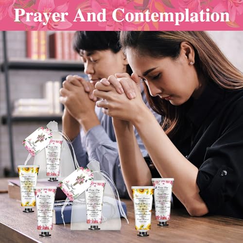 50 Sets Christian Hand Cream Gifts, Christian Gifts for Women, Bible Hand Lotion for Christian Party Favors with Prayer Cards, Bible Verse Prayers Religious Gifts for Women, Birthday Graduation Gifts