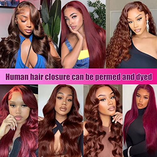 Hd Closure 5x5 Straight Closure 5x5 Transparent Lace Closure 12A Virgin Remy Human Hair Frontal Closure Pre Plucked With Baby Hair Natural Black Color(14inch)