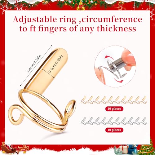 20Pcs Wudu Nail Rings, Reusable Nail Rings with 120Pcs Adhesive Nail Tabs, Size Adjustable Detachable Nail Rings for Halal Nail, Muslim Wearing Manicure Nails(Gold, Silver)