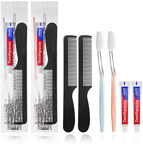 100 Pack Disposable Toothbrushes with Toothpaste and Comb for Homeless Individually Wrapped,10g Travel Toothpaste,7inch Black Hair Comb,Soft Bristle Toothbrush for Hotel,AirBnb,Shelter,Charity
