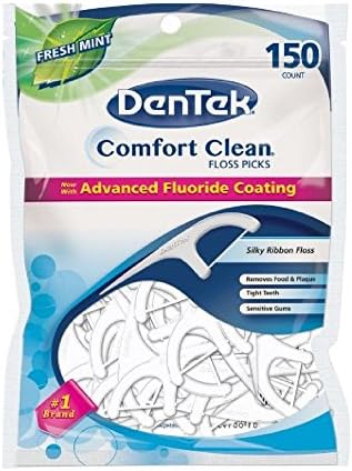 DenTek Comfort Clean Sensitive Gums Mouthwash Blast Floss Picks 150 Each (Pack of 4)
