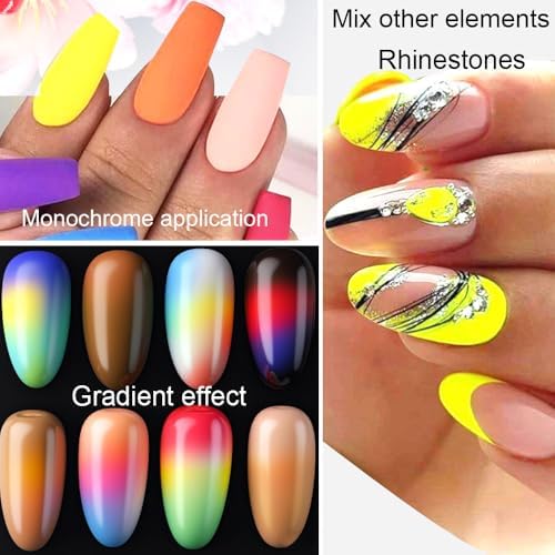 12 Boxes 240G Big Capacity Nail Pigment Powder Neon Phosphor Pigment Powder Set Fluorescent Nail Glitter Gel Polish 12 Colors Super Bright Neon for Nails Pigments Dust Ultrafine