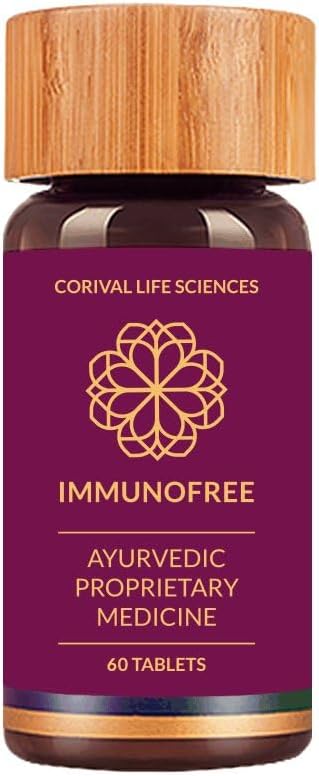 Immunofree Herbal Supplement for Immune Support - Natural Potent Blend of Tulsi, Kalmegh, Yashtimadhu & Giloy for Immune Boost - 100% Vegan - 60 Tablets