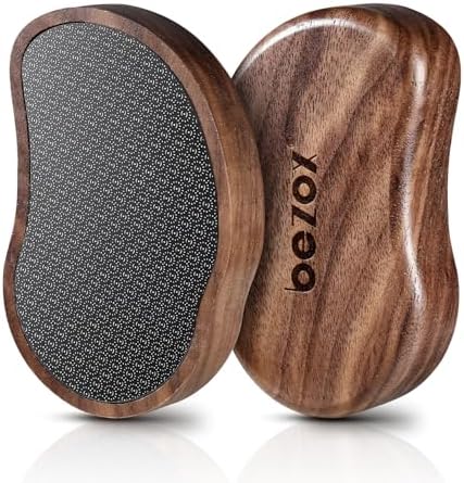 BEZOX Glass Foot Scrubber(1 PCS) - Nano-Glass Pedi Egg Pumice Stone for Feet Dead Skin, Plastic-Free Pedicure Foot File Callus Remover for Silky Smooth Feet - Walnut Wood Handled