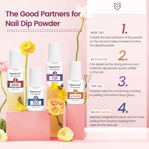32 Color Dip Nail Powder Starter Kit 36 Bottle Blue Cheese Yellow Nail Dip Powder Kit with Base Top Coat Activator for French Nail Art Manicure DIY Salon