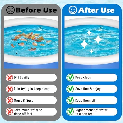 2Pack Pool Foot Bath,Inflatable Foot Soaking Bath Basin for Pool Entry Ladder,Pool Foot Wash Bath Tub for Swimming Pool Clean Feet, In Ground Above Ground Swimming Pools,Hot Tub Spa-Blue