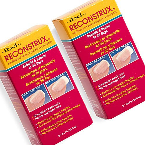 IBD Reconstrux Nail Repair Treatment – Nail Strengthener for Weak & Damaged Nails, Nail Growth Treatment for Peeling & Brittle Nails – 0.125 fl oz, 2 Pack