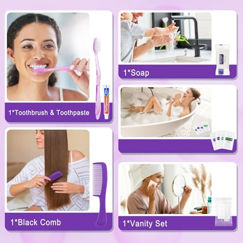 5 Kits Travel Toiletry Kit Bulk, Personal Hygiene Kit, Disposable Hygiene Kit Homeless Care Supplies Charity Kit For Home, Hotel, Camping, Travel