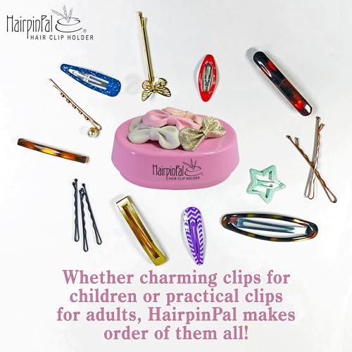 HairpinPal Magnetic Bobby Pin Holder - Easy Hair Clip and Pin Collector - Manage Hair Clips - Barrettes - Bobbi Pins - Keeps Rooms Tidy - Ideal for Travel - Raspberry Mauve - Made in the USA