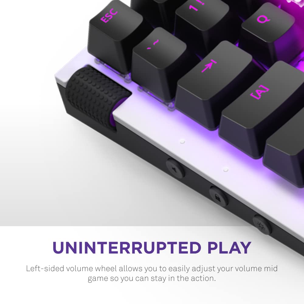 NZXT Function MiniTKL Wired Mechanical Gaming Keyboard - Mechanical Switches - Aluminum Top Plate - Low Profil Keycaps - RGB - Hot-Swappable - White