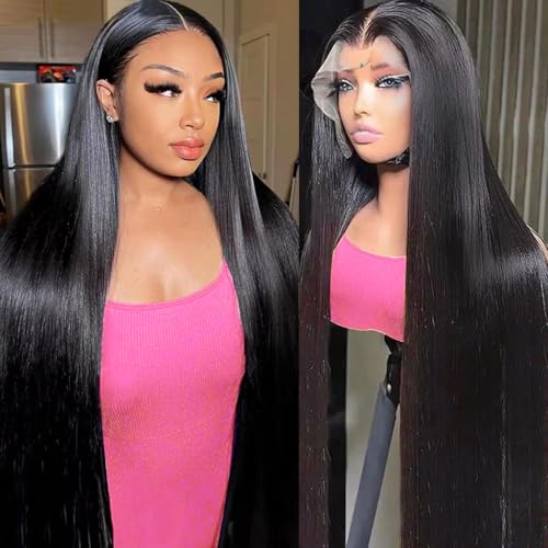 30 Inch 13x6 Lace Front Wigs Human Hair 180 Density Straight Human Hair Wigs Pre Plucked 13x6 HD Frontal Lace Straight Glueless Wigs Human Hair For Women