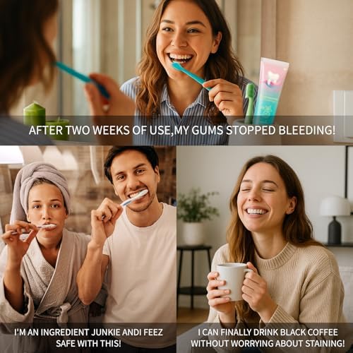 Hydroxyapatite Toothpaste 10% + Niacinamide Whitening - Enamel Repair & Gum Care, Nano Hydroxyapatite for Sensitivity Relief, Fluoride-Free Fresh Breath 4PCS (4)