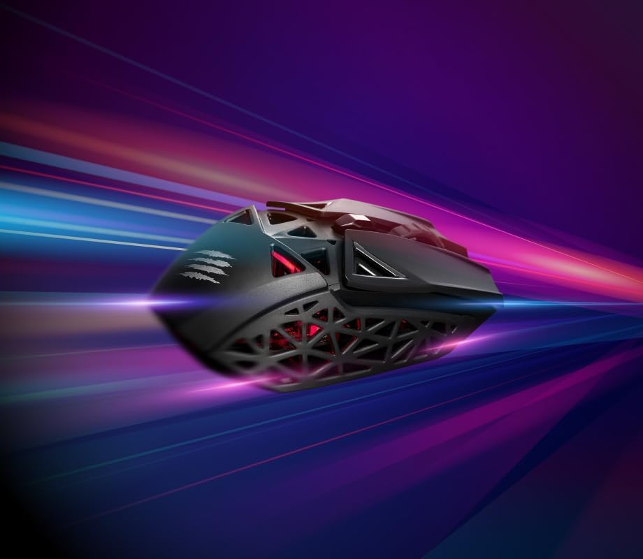 Mad Catz M.O.J.O. M1 Gaming Mouse - Light Weight 70g - 12000 DPI Optical Sensor–Built-in Customizable RGB lighting effect - Hollow Pyramid Design - Patented DAKOTA Switch - 40g Acceleration, Black