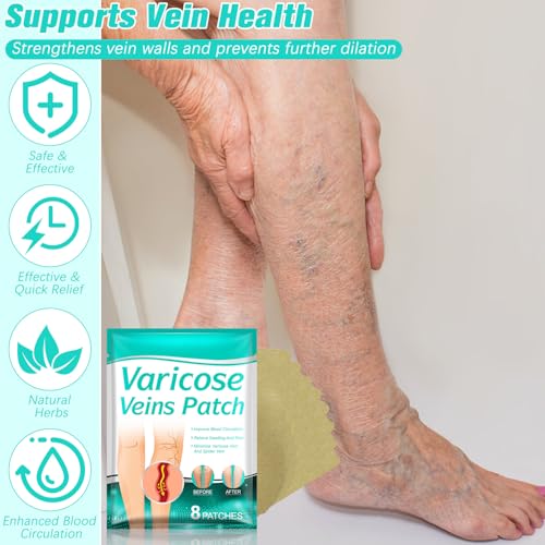 16Pcs LegRenew Varicose Veins Patch, Professional Varicose Veins Patch for Legs, Improves the Appearanceof Leg (2 Packs)