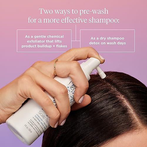 Briogeo Scalp Revival Charcoal + Tea Tree Buildup Detox Spray, Dry Scalp Pre-Wash Treatment for Dry Scalp & Itchy Scalp, Build Up, Detox Spray, Unclog Hair Follicles, Vegan, Cruelty-Free, 4 fl oz