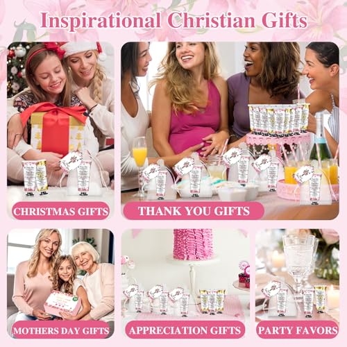 50 Sets Christian Hand Cream Gifts, Christian Gifts for Women, Bible Hand Lotion for Christian Party Favors with Prayer Cards, Bible Verse Prayers Religious Gifts for Women, Birthday Graduation Gifts