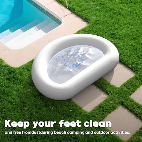 2 Pcs CACSPS Inflatable Pool Foot Bath Basin, Foot Soaking Bath Basin Pool Foot Wash Basin for Above Ground Swimming Pools, Swimming Pool Clean Feet, Home Spa Treatment