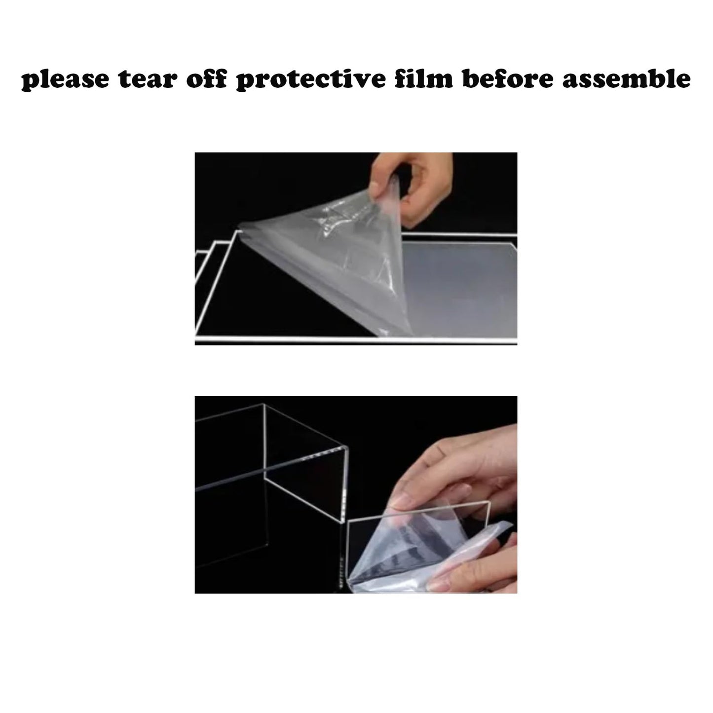 Clear Acrylic Display Box for Figure Collectibles Display Case Organizing Toys Case with Solid Built-in Wooden Base(11.8x7.9x13.8 inch; 30x20x35 cm)