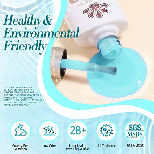 Born Pretty Jelly Gel Nail Polish Set Spring Summer Crystal Glass Translucent Pastel Gel Polish Blue Red Green Yellow Pink Soak Off UV Gel Polish 7ML 6PCS