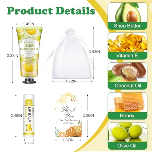 36 Pack Hand Cream Bulk and Lip Balm Bulk Sets, Bridesmaid Gifts, Thank You Gifts and Bridal Shower Gifts for Guests with Thank You Card Organza Bags, Birthday Gifts, Bulk Gifts, Small Gifts for Women