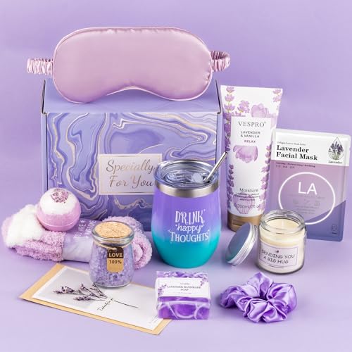 Birthday & Get Well Soon Care Packages & Gift Baskets for Her - Bath Relaxing Spa Set - Self Care Gifts for Women Who Have Everything