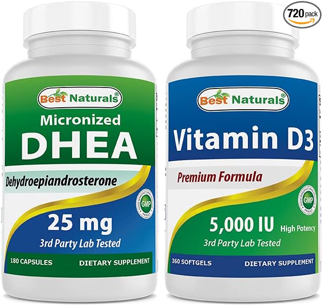 Best Naturals DHEA 25 mg & Vitamin D3 5000 IU