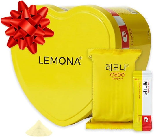 LEMONA Official Vitamin C 500mg, 70 Sticks Immune Support Supplement On-The-Go Vitamin C Individual Packets B6, B2, Easy to Take Daily Energy Boost Korean Food Snack Lemon (70 * 2g)