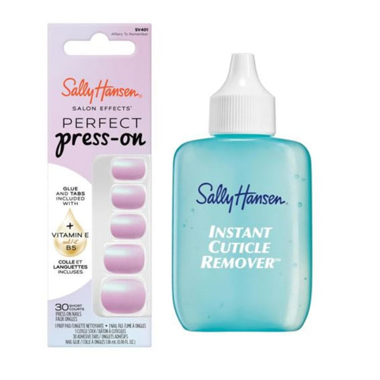 Sally Hansen Instant Cuticle Remover & Affairy to Remember Salon Effects Perfect Press-On Nails Kit