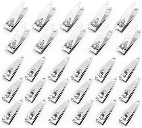 100 Pieces Nail Clippers Flat Toenail Clippers Stainless Steel Toenail Clippers Manicure Pedicure Sturdy Trimmer Set for Men and Women