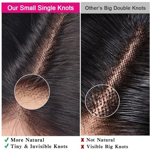 5x5 Transparent HD Lace Closure Body Wave Human Hair Closure Invisible Ultra-thin 5x5 Lace Closure Brazilian Raw Virgin Human Hair Pre Plucked Natural Black 16 Inch