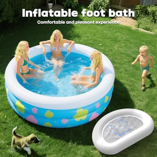 2 Pcs CACSPS Inflatable Pool Foot Bath Basin, Foot Soaking Bath Basin Pool Foot Wash Basin for Above Ground Swimming Pools, Swimming Pool Clean Feet, Home Spa Treatment