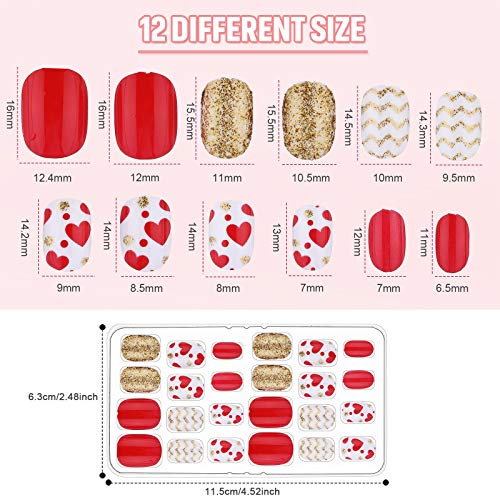 240 Pieces False Nails Kids Press on Short Artificial Fake Nails Cute Pre Glue Full Cover Acrylic Nail Tip Kit for Children Little Girls Nail Decoration, 10 Boxes (Pink Flower)