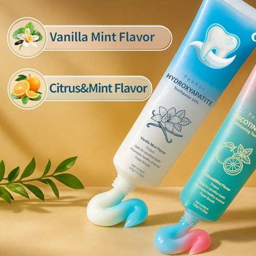 Hydroxyapatite Toothpaste 10% + Niacinamide Whitening - Enamel Repair & Gum Care, Nano Hydroxyapatite for Sensitivity Relief, Fluoride-Free Fresh Breath 4PCS (4)