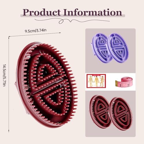 2PCS Meridian Brush Massage Body, 2025 New Full Body Relaxation Meridian Massage Brush, Beauty Salon Professional Custom Meridian Brushs for Full Body and Leg SPA Massager Relaxation (Brown)