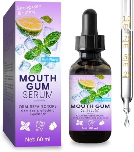 Gum Restore Drops - Gum Repair for Receding Gums Treatment, Gum Regrowth Treatment Drops for Dry Mouth, Stain Removal & Bad Breath Treatment for Adults, Instant Fresh Breath, 60ML