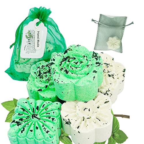 Breathe Easy Aromatherapy Shower Bombs (5PK XTRA STRENGTH) – Menthol, Peppermint, Rosemary Essential Oils – Ease Sinus, Colds, Cough, Congestion – Spa Christmas Gift (Add Shower Bomb Bag)